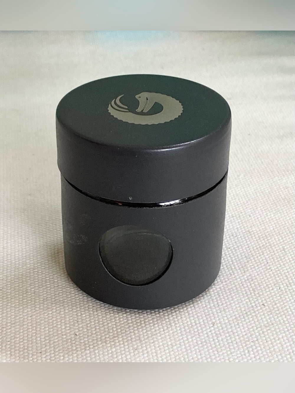 Coffee Gator Travel Canister Charcoal Gray Stainless Steel Glass Silver Logo